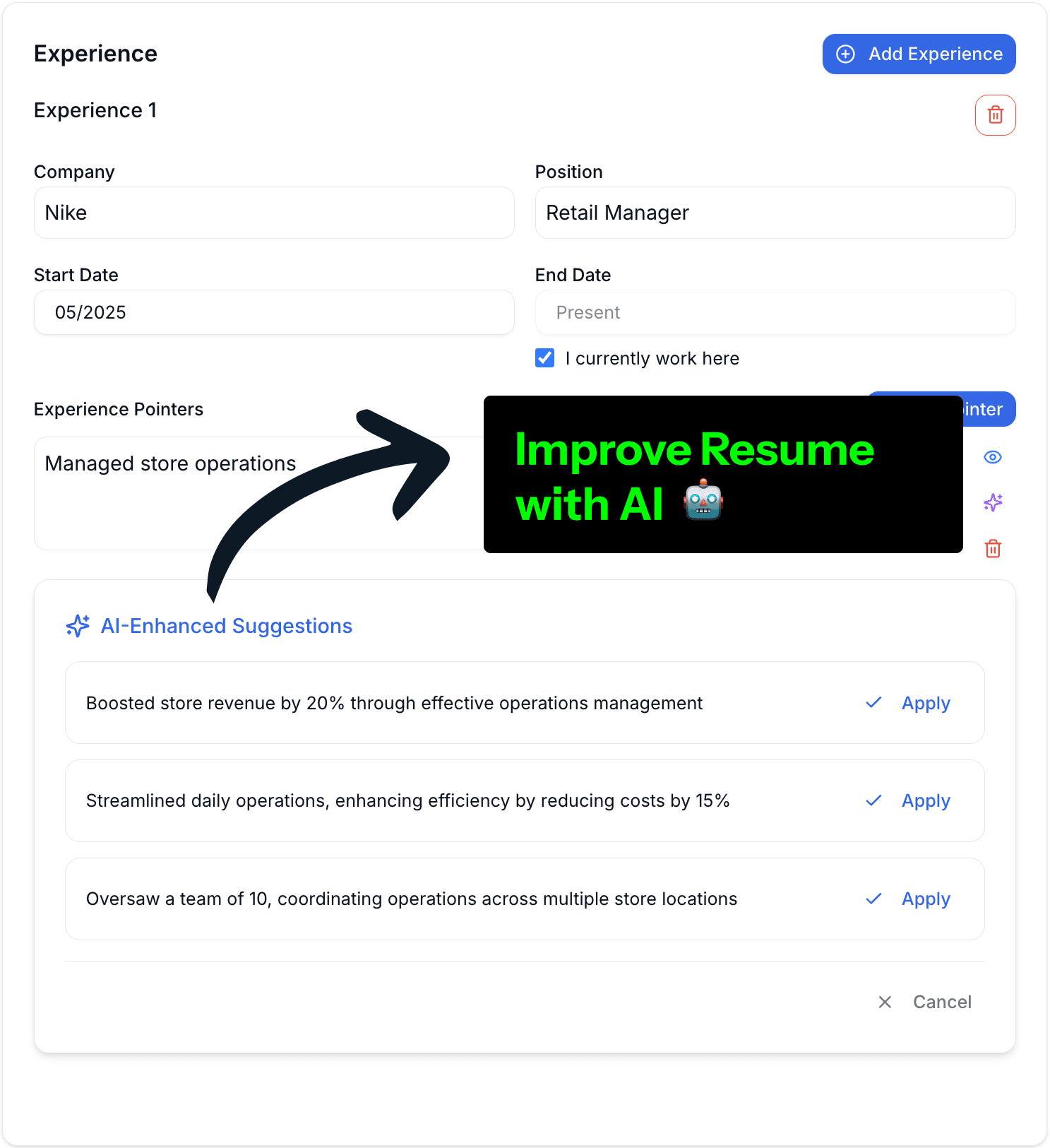 AI-Enhanced Resume Builder